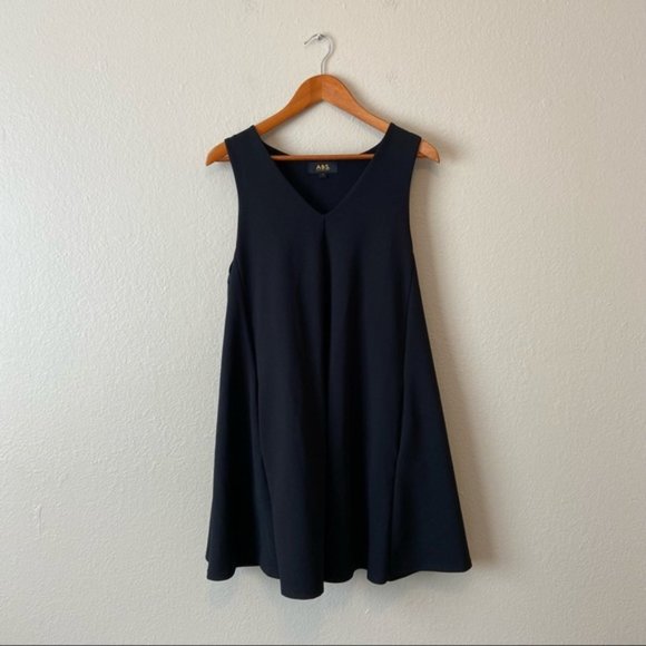 ABS Collection Flare Dress Black Front Pockets Size Small - Picture 1 of 6